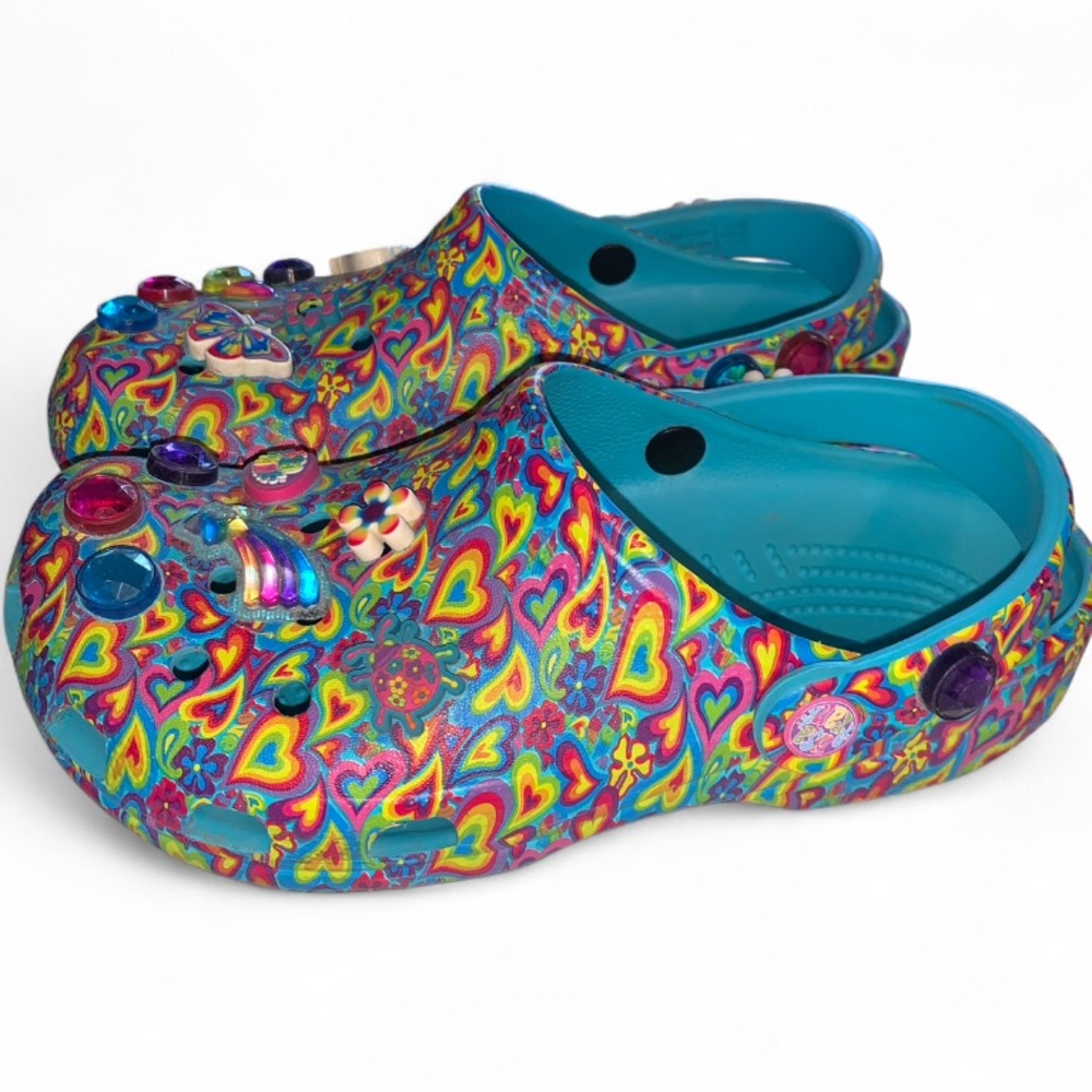 Lisa Frank X Crocs Classic Clog Limited Edition RARE Blue Sz J5/ Womens Sz 7 - Picture 4 of 11